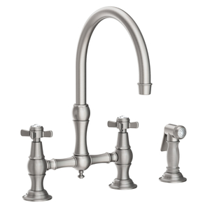 N9456/20 Fairfield Two-Handle Kitchen Faucet - Stainless Steel - PVD