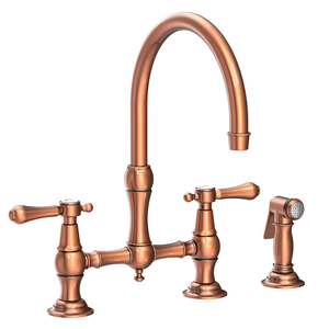 N9458/08A Chesterfield Two-Handle Kitchen Faucet - Antique Copper