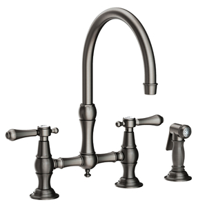 N9458/20 Chesterfield Two-Handle Kitchen Faucet - Stainless Steel - PVD