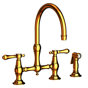 N9458/24 Chesterfield Two-Handle Kitchen Faucet - Polished Gold - PVD N9458/24 Chesterfield Two-Handle Kitchen Faucet - Polished Gold - PVD