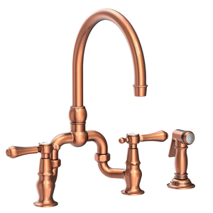 N9459/08A Chesterfield Two-Handle Kitchen Faucet - Antique Copper