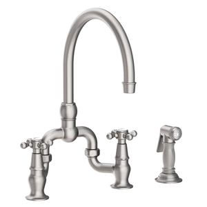 N9460/20 Chesterfield Two-Handle Kitchen Faucet - Stainless Steel - PVD