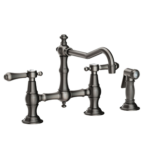 N9462/20 Chesterfield Two-Handle Kitchen Faucet - Stainless Steel - PVD