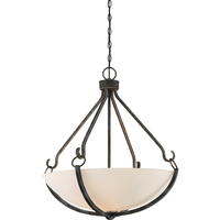  Sherwood Up Light Pendant Light - Iron Black / Brushed Nickel Accents