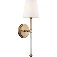  Olmsted 1 Bulb Wall Sconce - Burnished Brass / White
