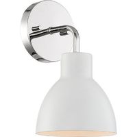  Sloan 1 Bulb Wall Sconce - Polished Nickel / White