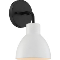  Sloan 1 Bulb Wall Sconce - Matte Black / White
