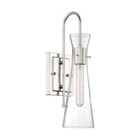  Bahari 1 Bulb Wall Sconce - Polished Nickel