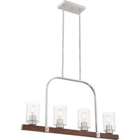  Arabel Linear Pendant Pendant Light - Brushed Nickel / Nutmeg Wood