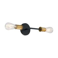 Ryder 2 Bulb Bathroom Lighting - Black / Brushed Brass