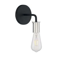  Ryder 1 Bulb Wall Sconce - Black / Polished Nickel
