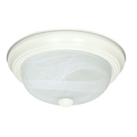  Flush Dome Flush Mount Ceiling Light - Textured White / Alabaster