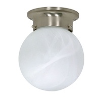  Flush Mount Ceiling Light - Brushed Nickel / Alabaster