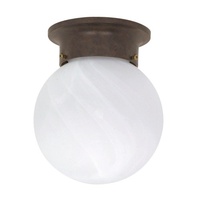 Flush Mount Ceiling Light - Old Bronze / Alabaster