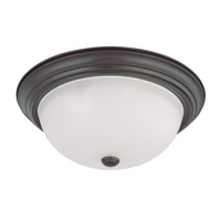  Flush Dome Flush Mount Ceiling Light - Mahogany Bronze / Frosted