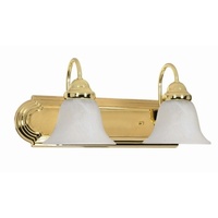  Ballerina 2 Bulb Bathroom Lighting - Polished Brass / Alabaster