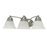  Empire 3 Bulb Bathroom Lighting - Brushed Nickel / Alabaster