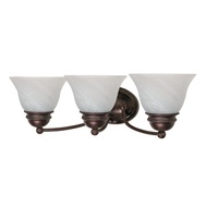  Empire 3 Bulb Bathroom Lighting - Old Bronze / Alabaster