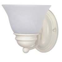  Empire 1 Bulb Wall Sconce - Textured White / Alabaster
