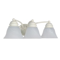  Empire 3 Bulb Bathroom Lighting - Textured White / Alabaster