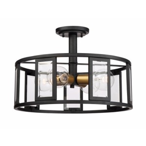 N606413 Payne Semi Flush Mount Ceiling Light - Black