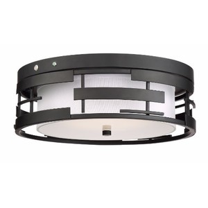 N606434 Lansing Flush Mount Ceiling Light - Textured Black