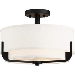 N606545 Frankie Semi Flush Mount Ceiling Light - Aged Bronze