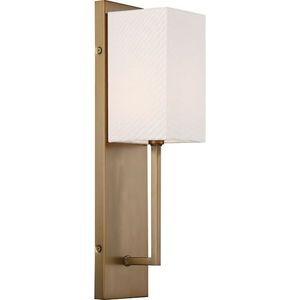N606692 Vesey 1 Bulb Wall Sconce - Burnished Brass / White N606692 Vesey 1 Bulb Wall Sconce - Burnished Brass / White