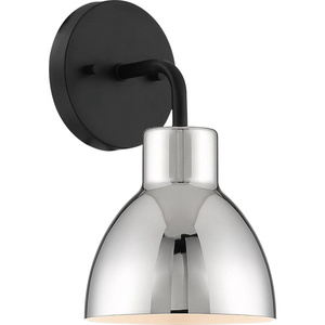 N606771 Sloan 1 Bulb Wall Sconce - Matte Black / Polished Nickel N606771 Sloan 1 Bulb Wall Sconce - Matte Black / Polished Nickel