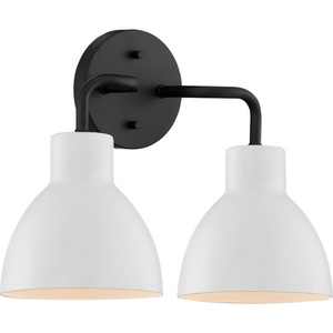 N606785 Sloan 2 Bulb Bathroom Lighting - Matte Black / White