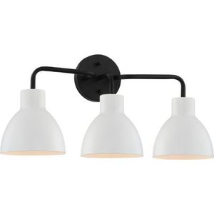 N606786 Sloan 3 Bulb Bathroom Lighting - Matte Black / White