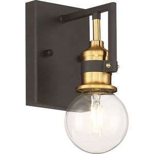 N606971 Intention 1 Bulb Wall Sconce - Warm Brass / Black