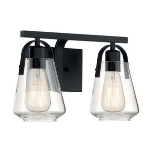 N607102 Skybridge 2 Bulb Bathroom Lighting - Matte Black N607102 Skybridge 2 Bulb Bathroom Lighting - Matte Black