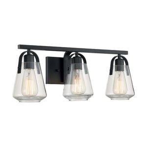 N607103 Skybridge 3 Bulb Bathroom Lighting - Matte Black N607103 Skybridge 3 Bulb Bathroom Lighting - Matte Black