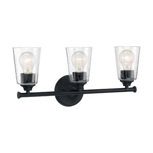 N607283 Bransel 3 Bulb Bathroom Lighting - Matte Black N607283 Bransel 3 Bulb Bathroom Lighting - Matte Black