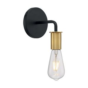 N607341 Ryder 1 Bulb Wall Sconce - Black / Brushed Brass