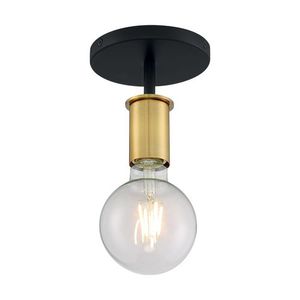 N607343 Ryder Semi Flush Mount Ceiling Light - Black / Brushed Brass