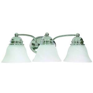 N60338 Empire 3 Bulb Bathroom Lighting - Polished Chrome / Alabaster