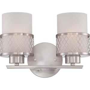 N604682 Fusion 2 Bulb Bathroom Lighting - Brushed Nickel