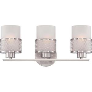 N604683 Fusion 3 Bulb Bathroom Lighting - Brushed Nickel