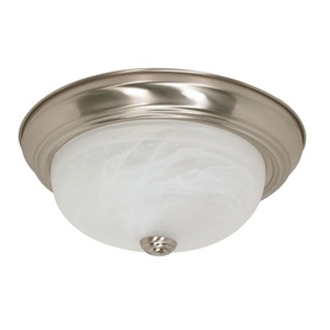 N60198 Flush Dome Flush Mount Ceiling Light - Brushed Nickel / Alabaster N60198 Flush Dome Flush Mount Ceiling Light - Brushed Nickel / Alabaster