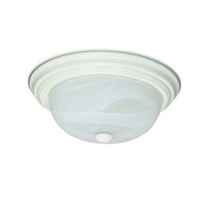 N60222 Flush Dome Flush Mount Ceiling Light - Textured White / Alabaster