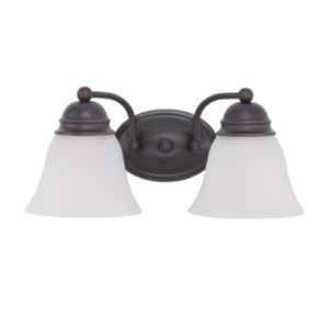 N603166 Empire 2 Bulb Bathroom Lighting - Mahogany Bronze / Frosted N603166 Empire 2 Bulb Bathroom Lighting - Mahogany Bronze / Frosted