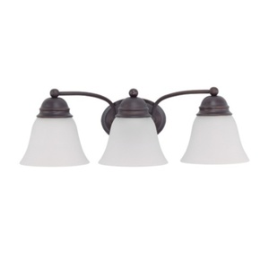 N603167 Empire 3 Bulb Bathroom Lighting - Mahogany Bronze / Frosted N603167 Empire 3 Bulb Bathroom Lighting - Mahogany Bronze / Frosted