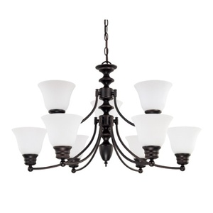 N603171 Empire Large Foyer Chandelier Chandelier - Mahogany Bronze / Frosted N603171 Empire Large Foyer Chandelier Chandelier - Mahogany Bronze / Frosted