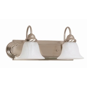 N60320 Ballerina 2 Bulb Bathroom Lighting - Brushed Nickel / Alabaster