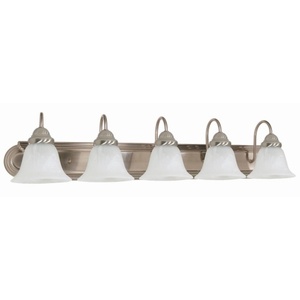 N60323 Ballerina 4 or More Bulb Bathroom Lighting - Brushed Nickel / Alabaster