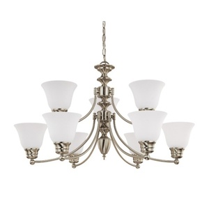 N603256 Empire Large Foyer Chandelier Chandelier - Brushed Nickel / Frosted