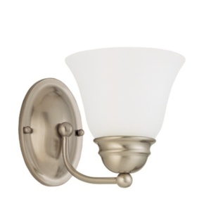 N603264 Empire 1 Bulb Wall Sconce - Brushed Nickel / Frosted