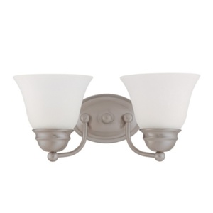 N603265 Empire 2 Bulb Bathroom Lighting - Brushed Nickel / Frosted